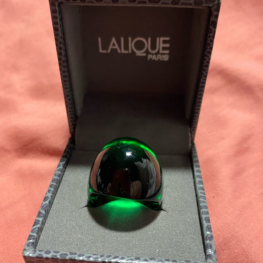 Lalique France Cabochon ring sz 6